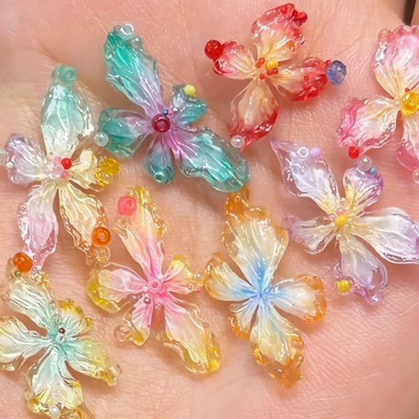Gennemsigtig 3D negleform til blomster negle DIY og salonstyling