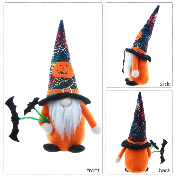 Halloween Gnome Handgjord Fladdermus Tomte Nisse Swedish Elf Dwarf Hemmagårdsinredning null - Type A