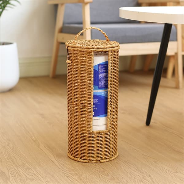 Multifunktionel Opbevaringskurv til Badeværelse Håndvævet Tissue Holder Organizer