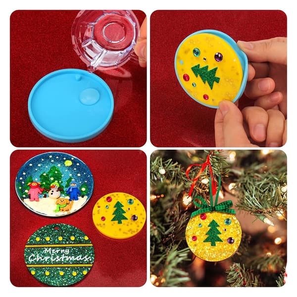 5 stk. runde nøglering silikoneforme cirkel charm epoxyharpiksforme ornament