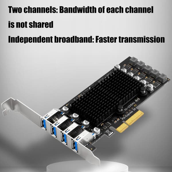 4-portars USB3.2 PCIE-expansionskort Snabb dataöverföring 10 Gbps adapterkort