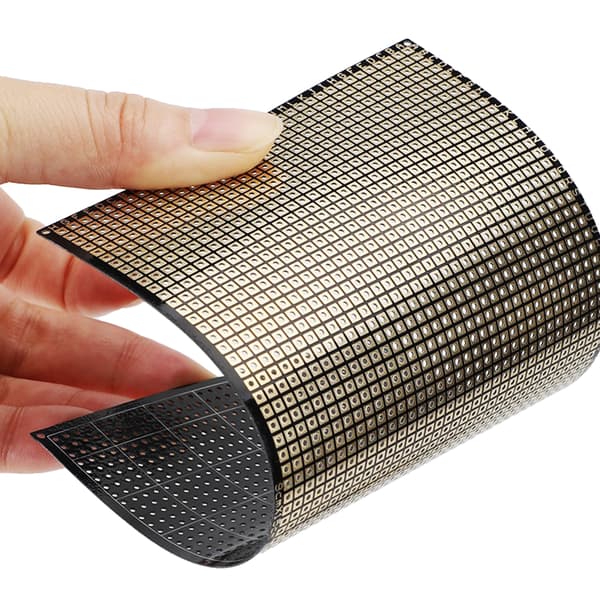 Flexibel dubbelsidig PCB FR4 0,4 mm kort med hål 2,54 delning tryckt papperskort