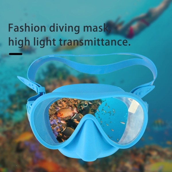 Dykmask Silikon Anti-dimma Snorkelglasögon Undervattensdykarglasögon Mask Simutrustning 5-färgad Blue