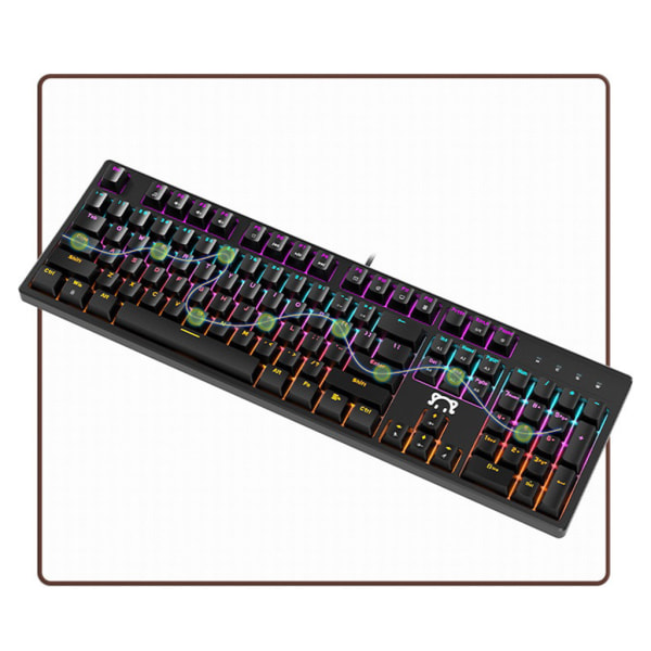 104 nycklar USB trådbunden RGB-bakgrundsbelyst mekaniskt speltangentbord med gröna/röda brytare Frosted Keycaps för stationära och bärbara datorer Black Red Switch