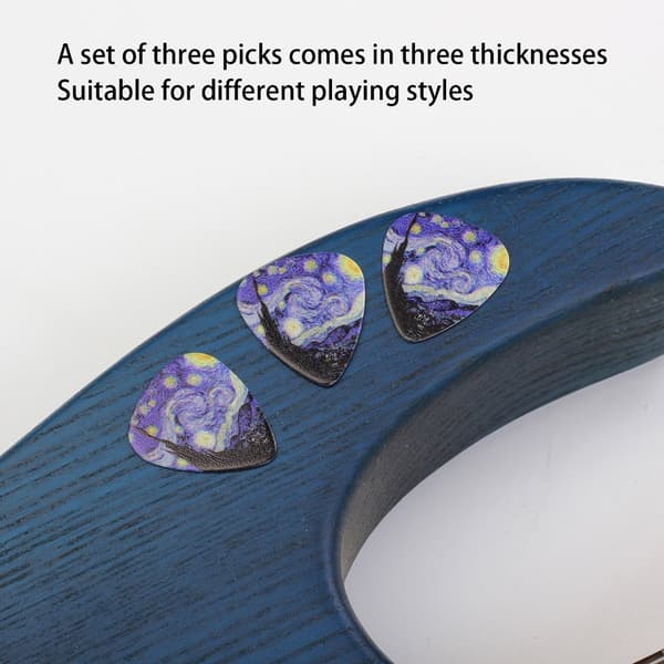 3-pack Gitarrplektrum 0,46 mm 0,71 mm 0,96 mm Professionella Celluloidplektrum