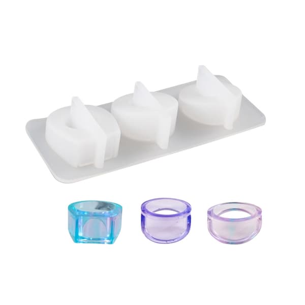 Silikonringformset för smycken Kristall Epoxiharts 3 Länkade Ringar Form