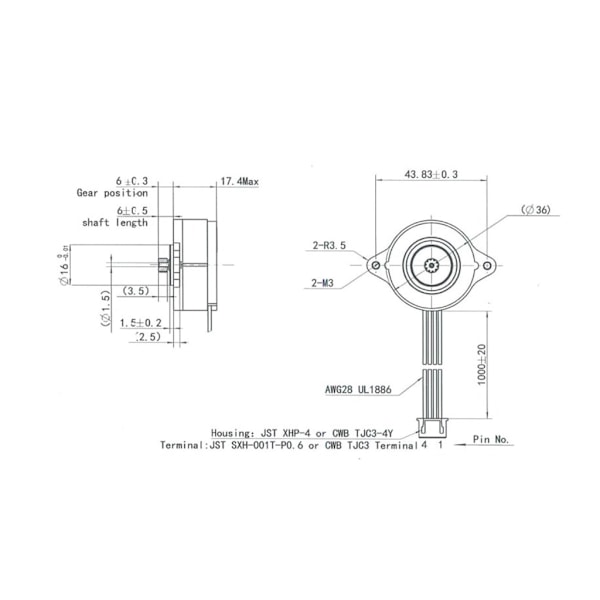 Tålig Metall 8-tandad CSE14HRA1L410A-02 NEMA14 36 Steppermotor 8 Tänder