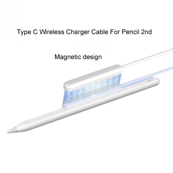 Laddningsadapterkabel för Pencil 2 2nd USB C Magnetisk Laddningskabel Typ C Laddare 35cm/13,8''