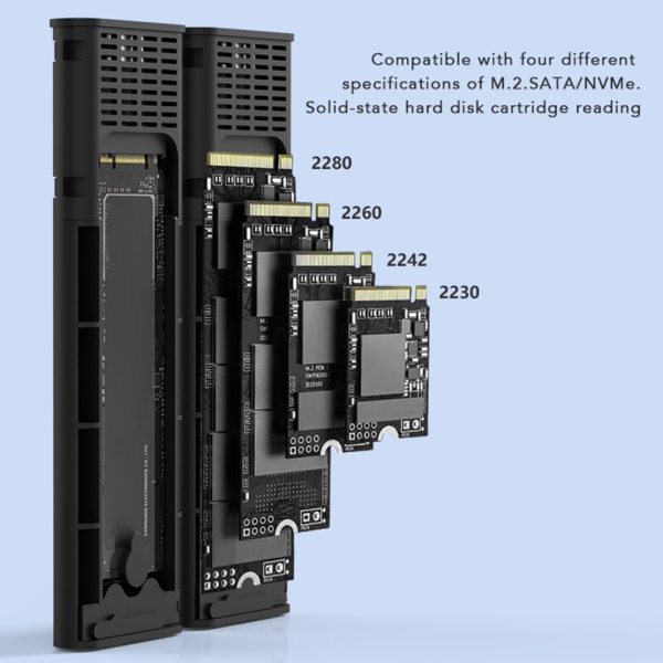 USB 3.1 TypeC 10 Gbps gratis Dual-Bay Dual-Protocol M.2 NVMe/Sata 2bay SSD-hölje flammande hastighet 10 Gbps/5 Gbps m.2 sata and m.2 nvm