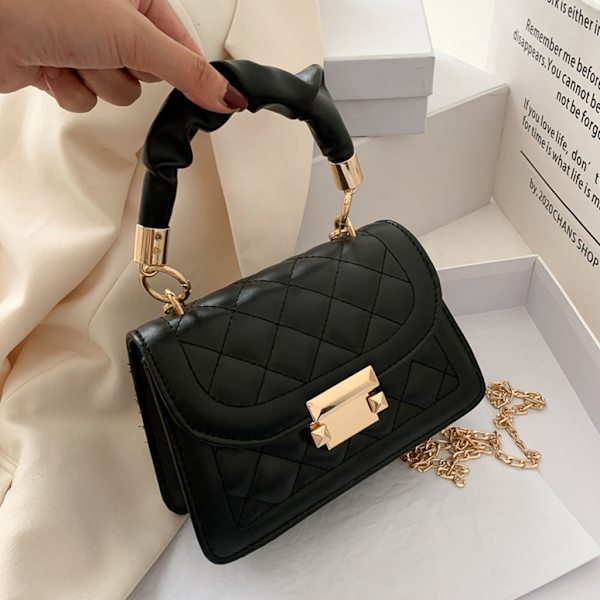 Dam PU Läder Axelväskor Små Messenger Kvinnlig Mode Kedja Rhomboid Crossbody Väska Dam Mini Handväskor