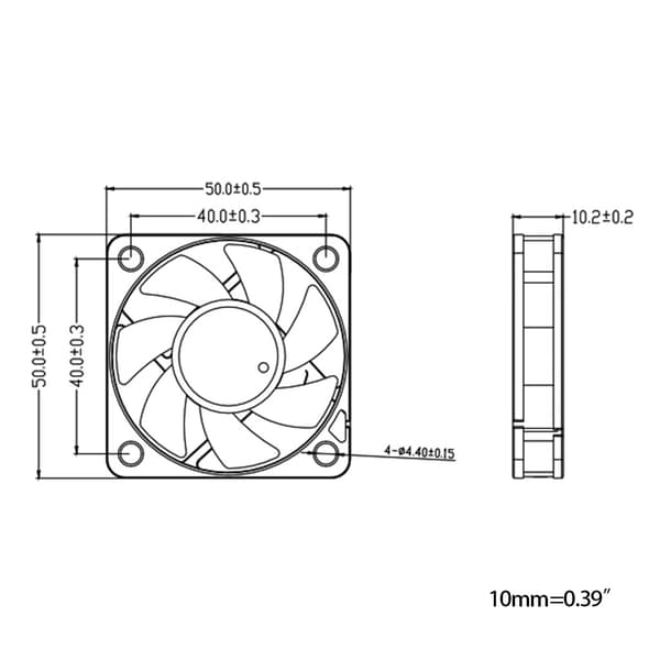 50 mm lydløs køleventilator 5V 0,1A 5010 til DC børsteløs lydsvag til pc-computer