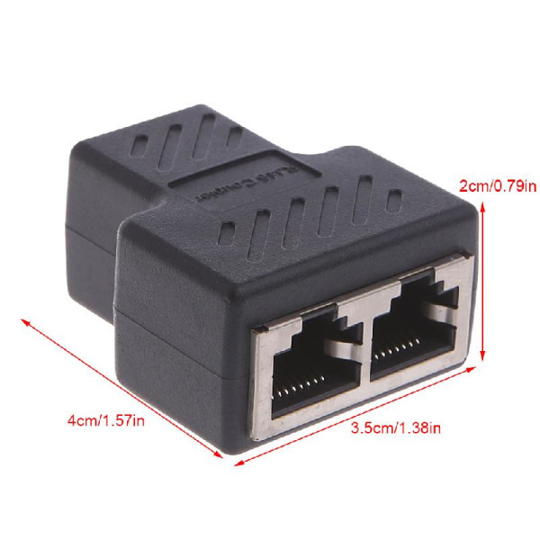 Ethernet Splitter Coupler RJ45 Splitter Connector Adapter 1 till 2-vägs kontakt för P