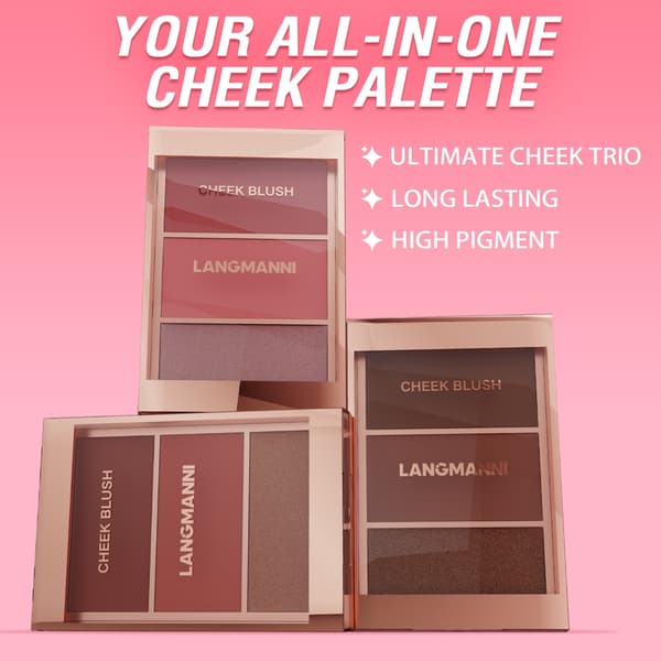 Bærbar Blush Palette Kindben Kontur Blush Highlighting Flush Effekt C