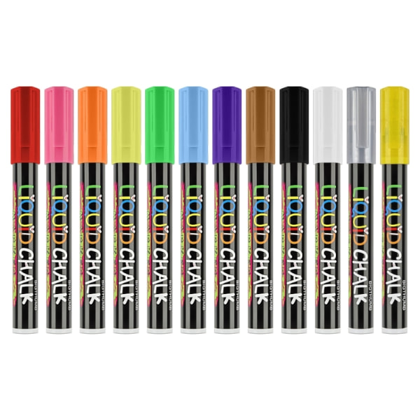 12 färger Whiteboard-markörer Raderbara färgglada tuschpennor Svarta tavlan-pennor för skolkontor Whiteboard-tavla