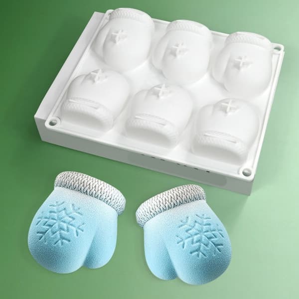 Silikone Snefnug Handsker Forme til Julekage Fondant og Sæbefremstilling
