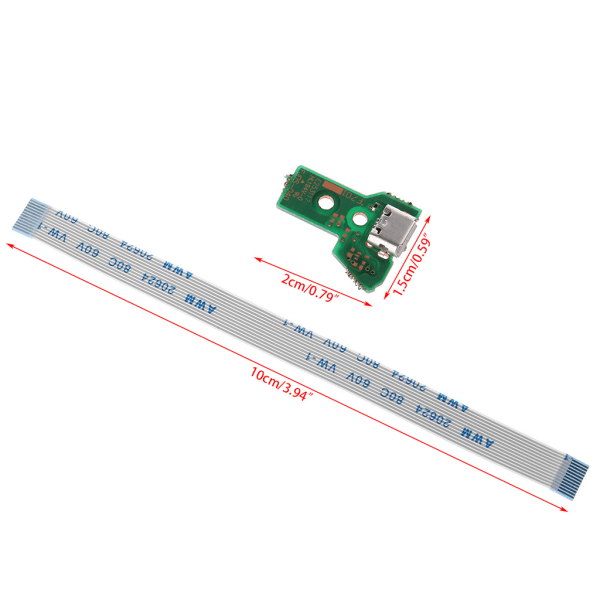 JDS-040 USB laddningsportkort för reparationsdelskontroller med 12-stifts Power Flex Ribbon-kabel Tillbehör