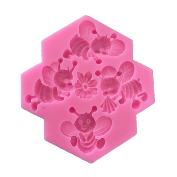 3D Bi-formad Silikonform Bin Fondantformar Tårtdekorationsprylar DIY-form