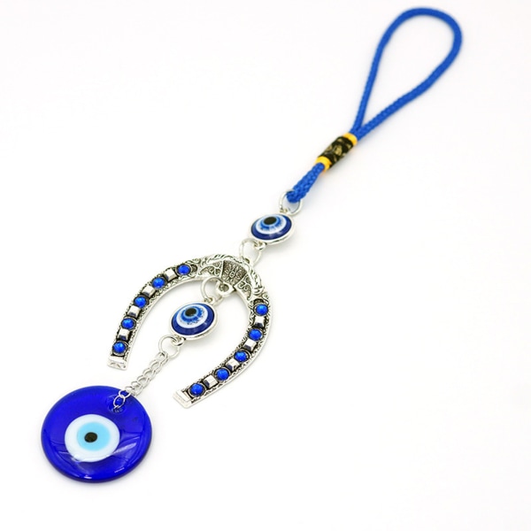 1 stycken blå för onda ögat berlocker Nyckelring Hänge Legering Tofs Bil för Nyckelring Mode Smycken Presenter Harts Sten Rund null - 3