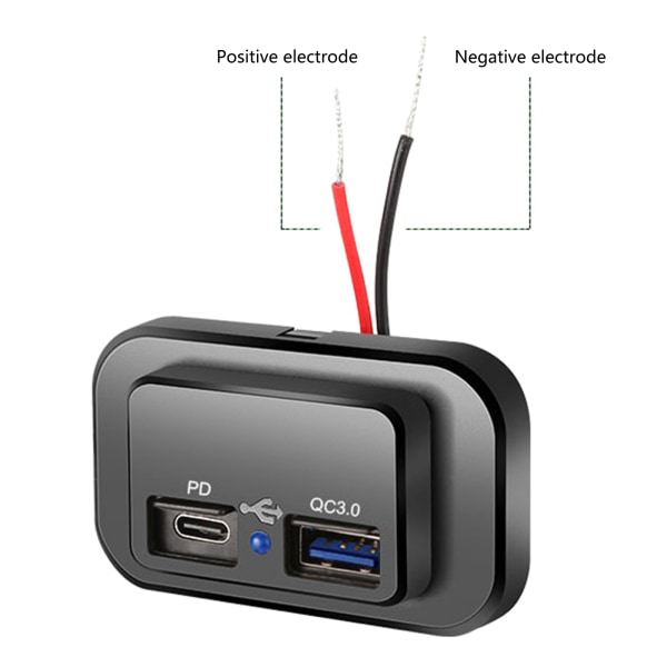 18W USB billaddare Typ C PD Snabbladdningstelefonadapter för husbilslastbil RV