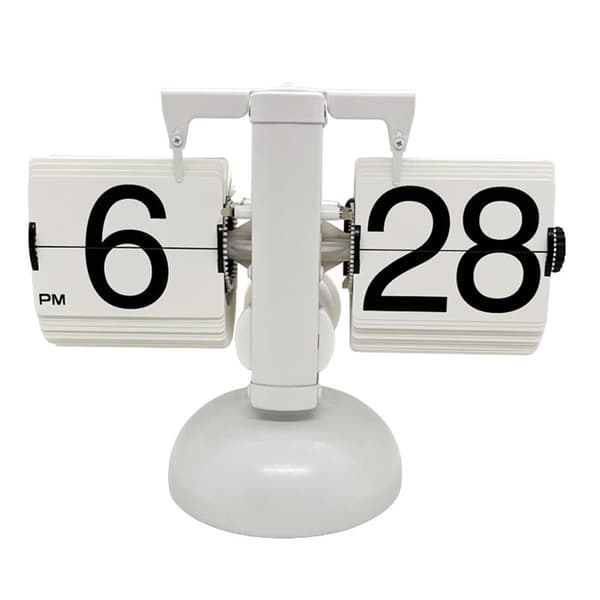 Automatisk Flip Digitalt Ur 24 Timer Bord Rustfrit Stål Vendeside