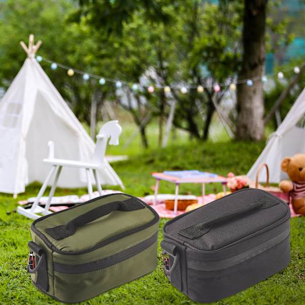 Utomhuscamping isolerad matväska Bärbar kylväska Matleveransväska Återanvändbar mjuk kylväska för män kvinnor Black