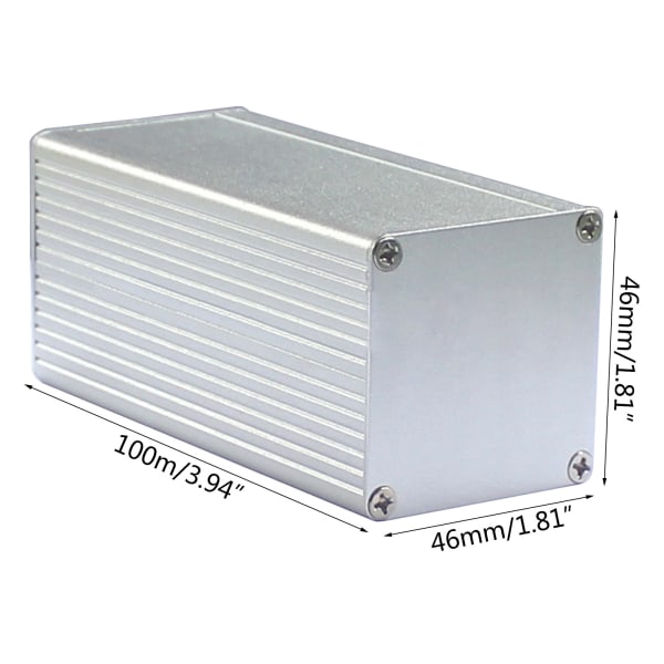 Gör-det-själv-aluminium för case Elektroniskt projekt PCB-instrumentlåda Metallkapslingslåda Elpanellådor 100x46x46mm