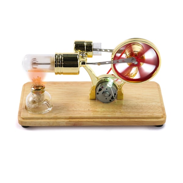 Lavtemperatur Stirlingmotor DIY Varme Utdanningsmodell Klasse Pedagogisk Leke Gold