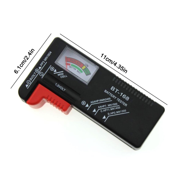 Universal Battery Checker Batteritestare Kapacitetskontrollverktyg för AA AAA 9V 1,5V knappcellsbatterier Fastställ snabbt