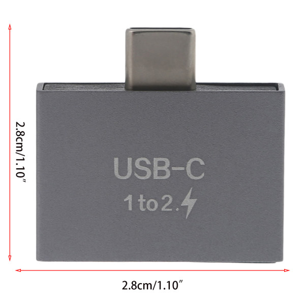 USB C Hane till Dual USB C Hona Splitter Convter Adapter Kontakt för USB C PD Laddare Powerbank Laptop Tillbehör