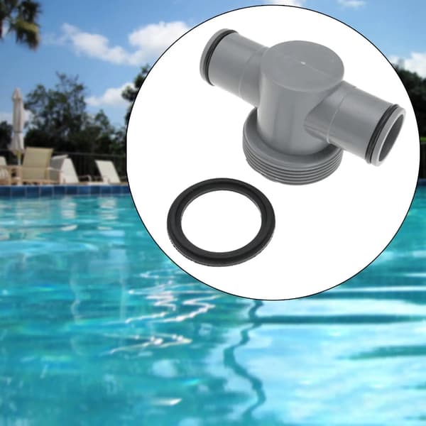 T-formad Poolslangadapter Poolrengöringsutrustning Slangkoppling för Pool