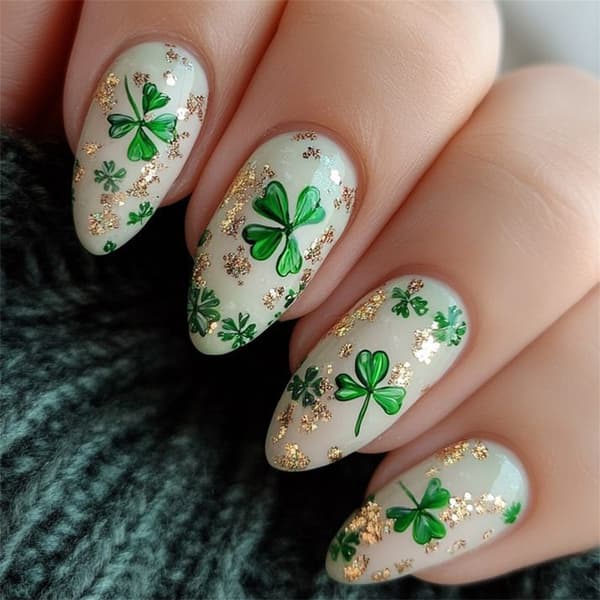 Dejlig Press On Manicure Hvid Base Med Lykkedesign Og Stjerneformer
