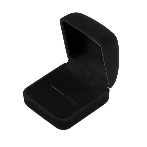 Flip Ring Box Sammet Smycken Presentbox Vigselring Förvaringsfodral för förlovning Bröllopsdag Alla hjärtans dag Black - Single ring 1
