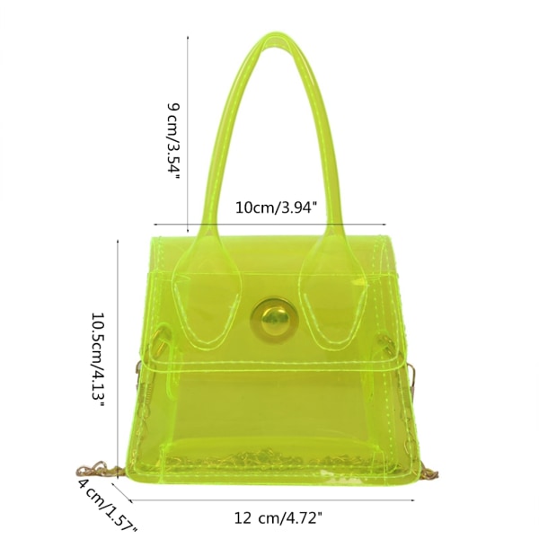 Clear Jelly Color Small Square Bag Dam PVC Crossbody Bag Dam Transparent Axelväska Mode Handväska Green