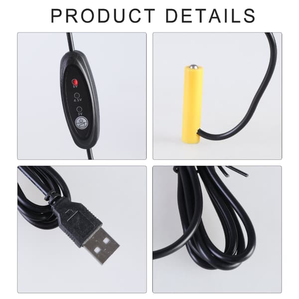 USB 5V2A til 3V/4.5V/6V 3A Falsk Batteri Eliminering Kabel Strømadapter Ledning