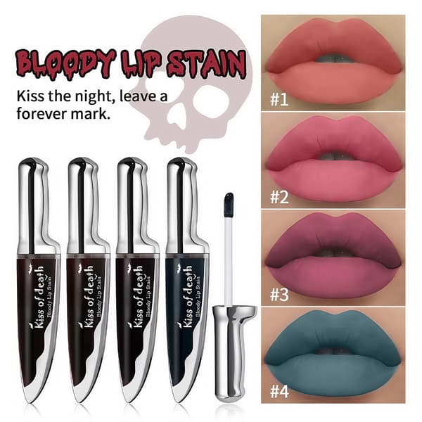 Halloween Mørk Blodig Læbestift SmudgeProof Mat Finish Til Fest Makeup 1