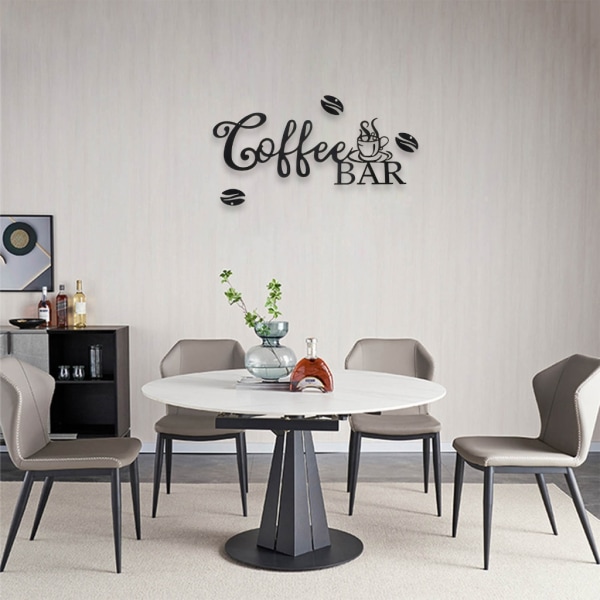 Metall Coffee-Bar skylt Väggskulptur Ordet Bokstavsskylt Hängande väggdekoration för Farmhouse Kök Restaurang Party