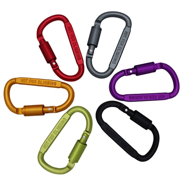 Aluminiumlegering D-Shape Spänne Bergsklättring Karbinhakar Clip Twistlock Karbinhakar Krokar för camping, vandring, fiske Purple