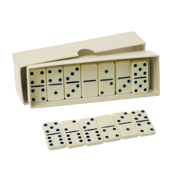 Double Six Domino Set Spela schack Underhållning Resespel Rekreationsleksak för barn Pojkar Flickor