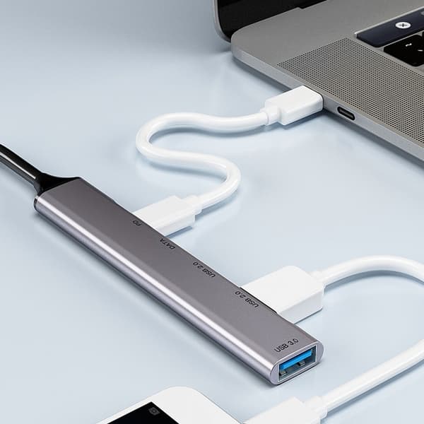USB C Type C HUB Multi USB-portit (1 USB3.0 + 2 USB2.0 1 USB C) PD60W USB-keskitin