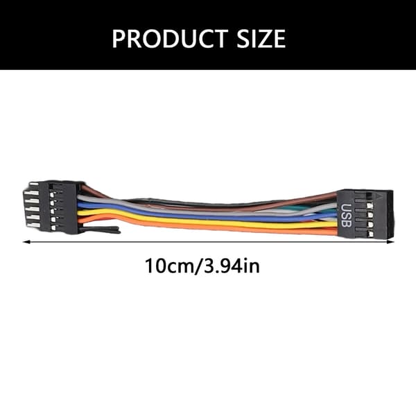Flat Wire Design USB Intern Hovedkort Header Kabel For Datamaskinoppsett