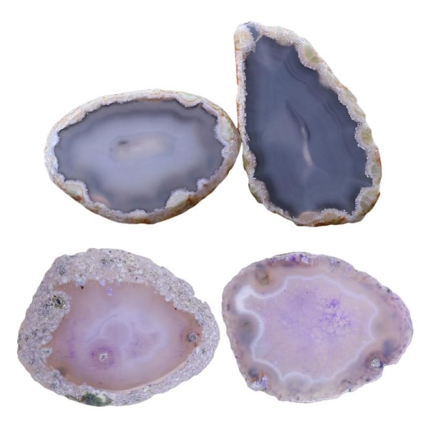 Agat skiva naturlig kristall skiva sten DIY hänge mineral dekoration för hemrum DIY smycken charm tillbehör Purple - 70mm-90mm