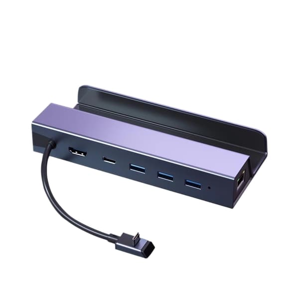 Rask USB C-hub 4K 60Hz Gigabit aluminiumskonstruksjon egnet for spilling