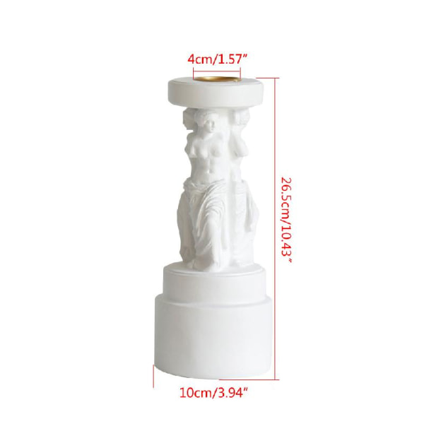 Sophia-gudinna i grekisk stil romersk kolumn manlig gud aromaterapiljusstake för kreativ mjuk dekoration modell rumsdeko Black