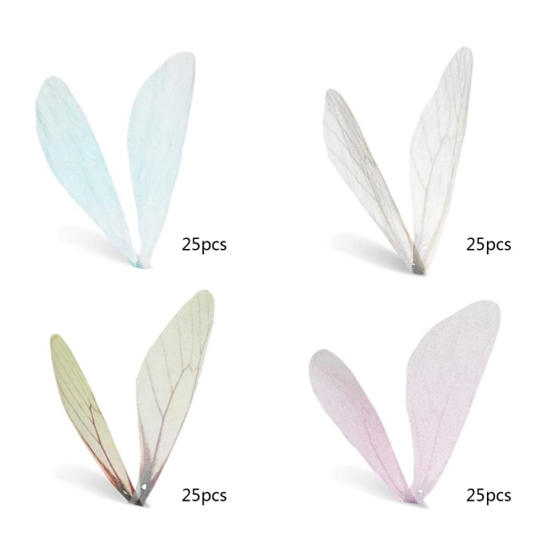 100 st Faux för Butterfly Wings Craft Dragonfly Wing Hänge Vingar Örhänge för DIY Art Craft Kvinnor Örhänge