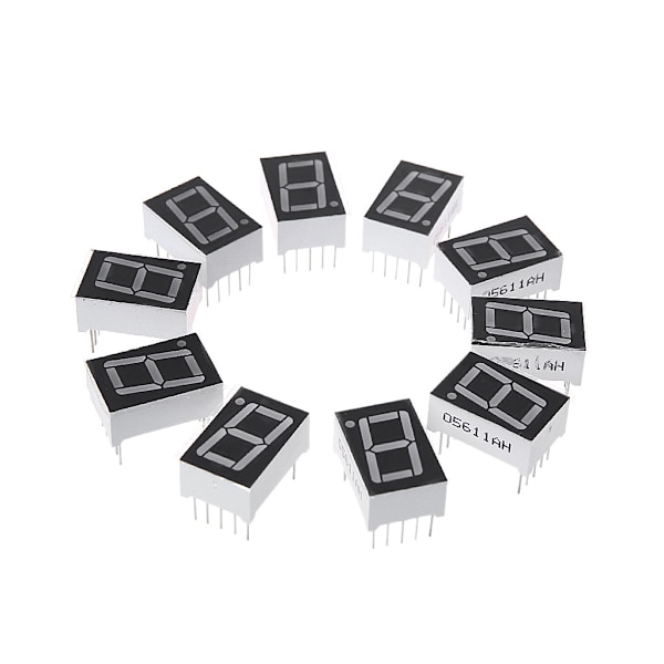 10 st 0,56 tum 7 segment 1 digital LED-skärm Röd Common Cathode digitala rör