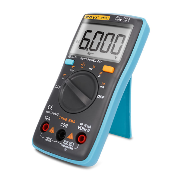 ZT101 Digital multimeter Bakgrundsbelysning A-C/D-C Amperemeter 6000 Counts A-C/D-C Amperemeter Voltmeter Bärbar Mätare Spänningsmätare