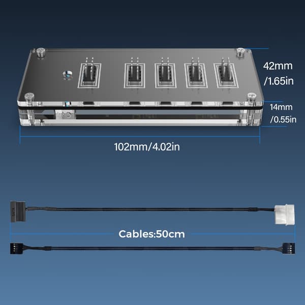 USB 9Pin USB2.0 Hunn Header Splitter 1 til 4 Forlengelseskabel Adapter 9Pin