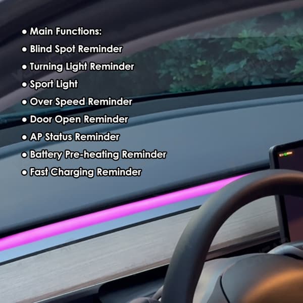Innovative opgraderinger af ambient belysningssystem til elbiler Model 3 Model Y
