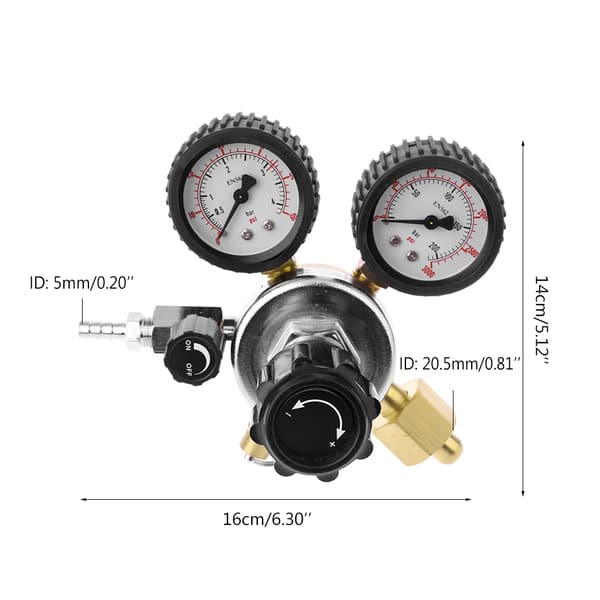 Målererstatning 0-3000psi trykk 1/4\"NPT gjenge for hjemmebrygg ølregulator