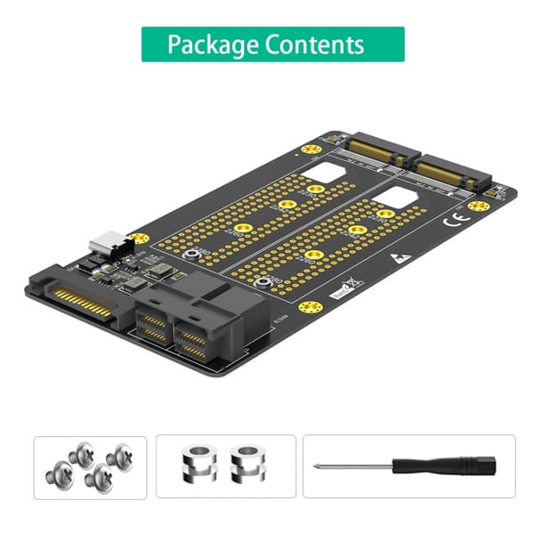 M.2-PCIe SSD -sovitin M.2 NVME SSD -sovitin Kaksi M.2 NVME-SFF-8643-sovitinta
